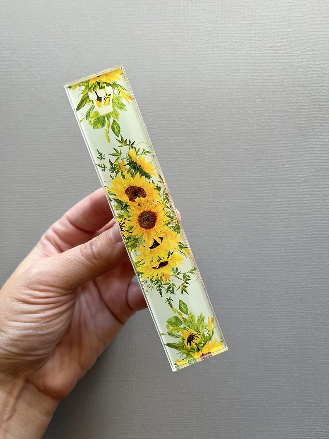 Lea Joelle Mezuzah Scroll Case with Sunflowers