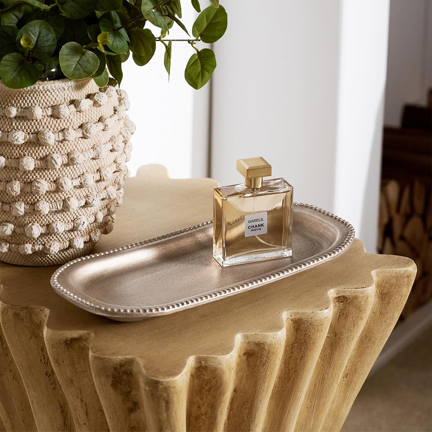 Wooden Decorative Tray Oval Boho Coffee Table Decor