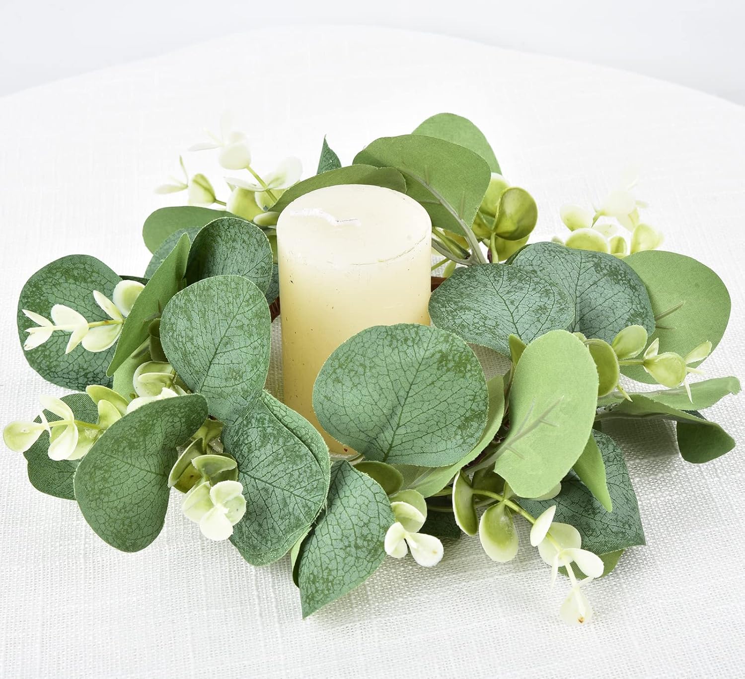 LSKYTOP 9 Inch Eucalyptus Wreath for Kitchen Decor