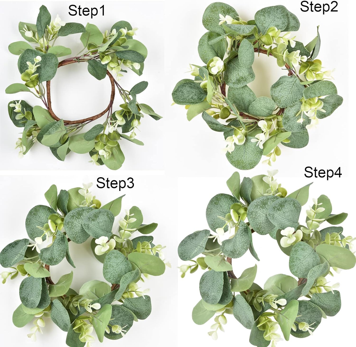 LSKYTOP 9 Inch Eucalyptus Wreath for Kitchen Decor