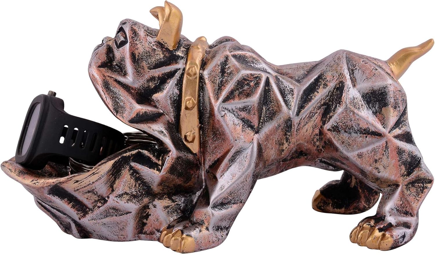 Cute Dog Sculpture with Plate for Home Decor