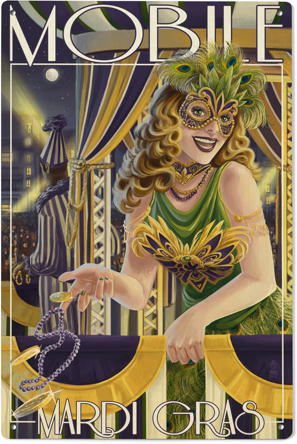 Lantern Press 6x9 Inch Wood Sign Mardi Gras
