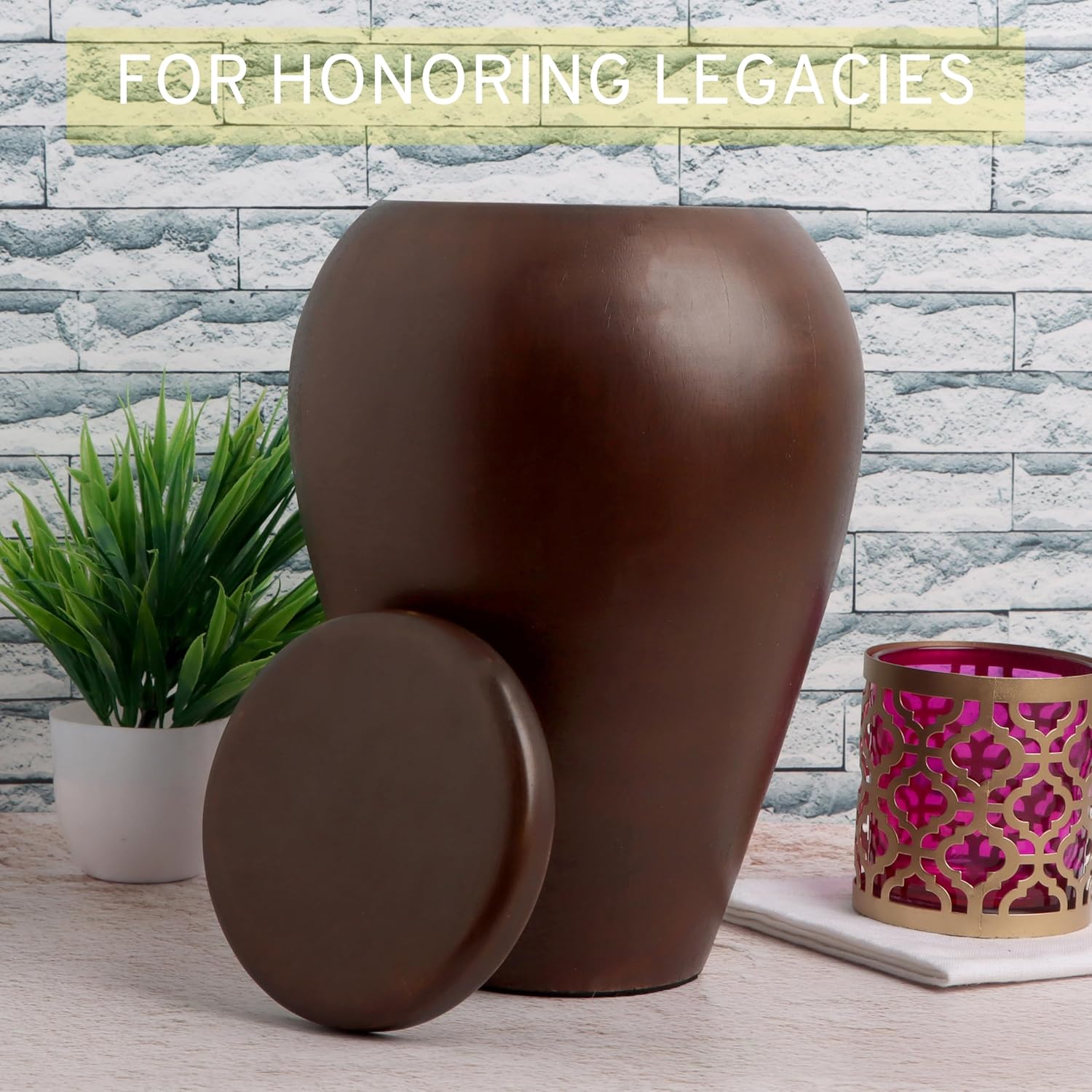 Elegant Wooden Cremation Urn - Handcrafted Mango Wood Memorial Box