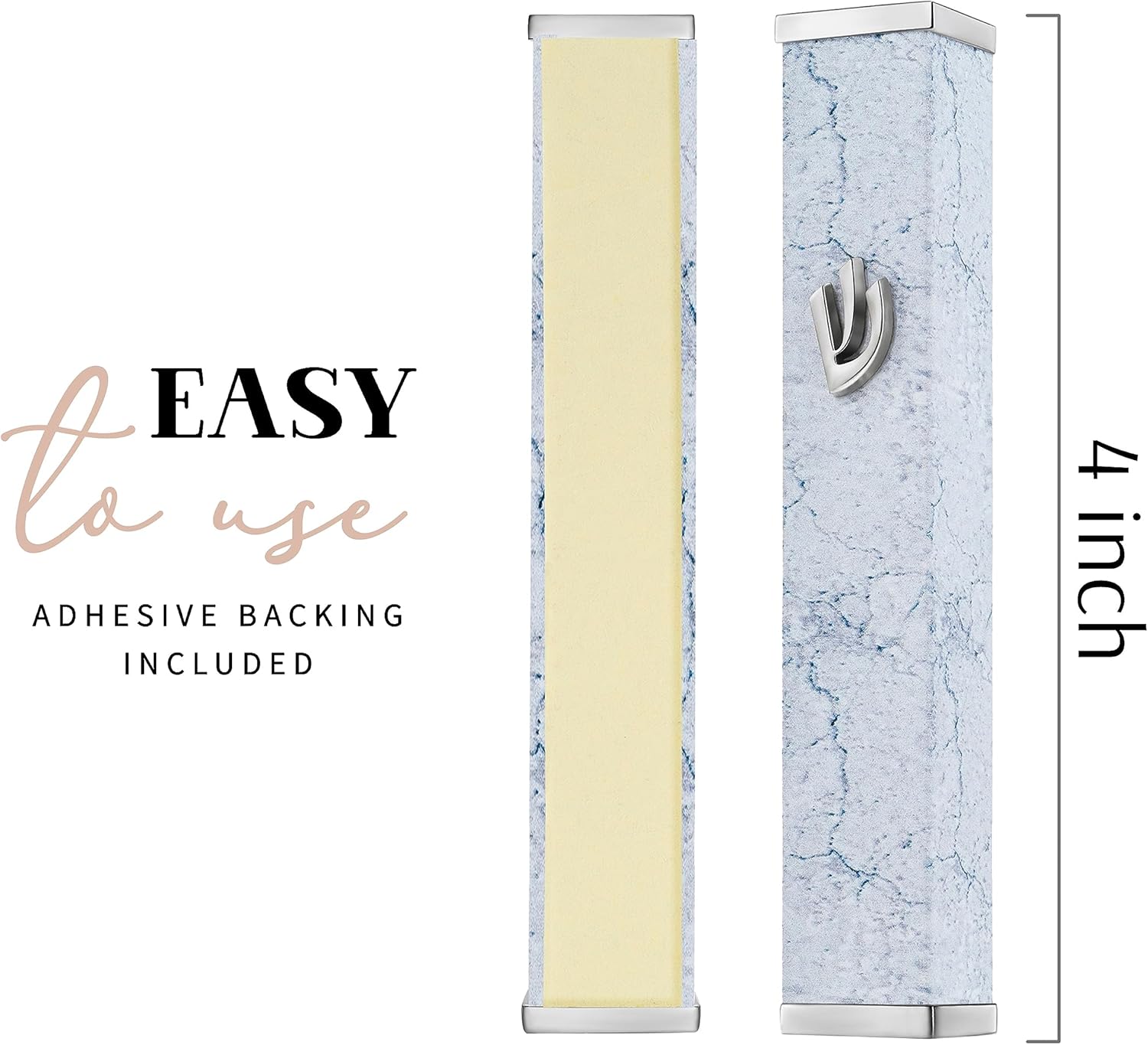 Suri Modern Mezuzah with Non Kosher Scroll and Adhesive Case