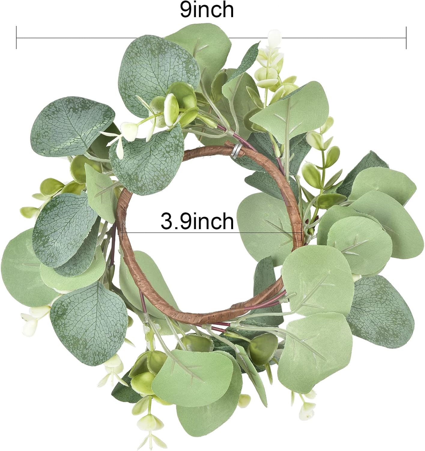 LSKYTOP 9 Inch Eucalyptus Wreath for Kitchen Decor