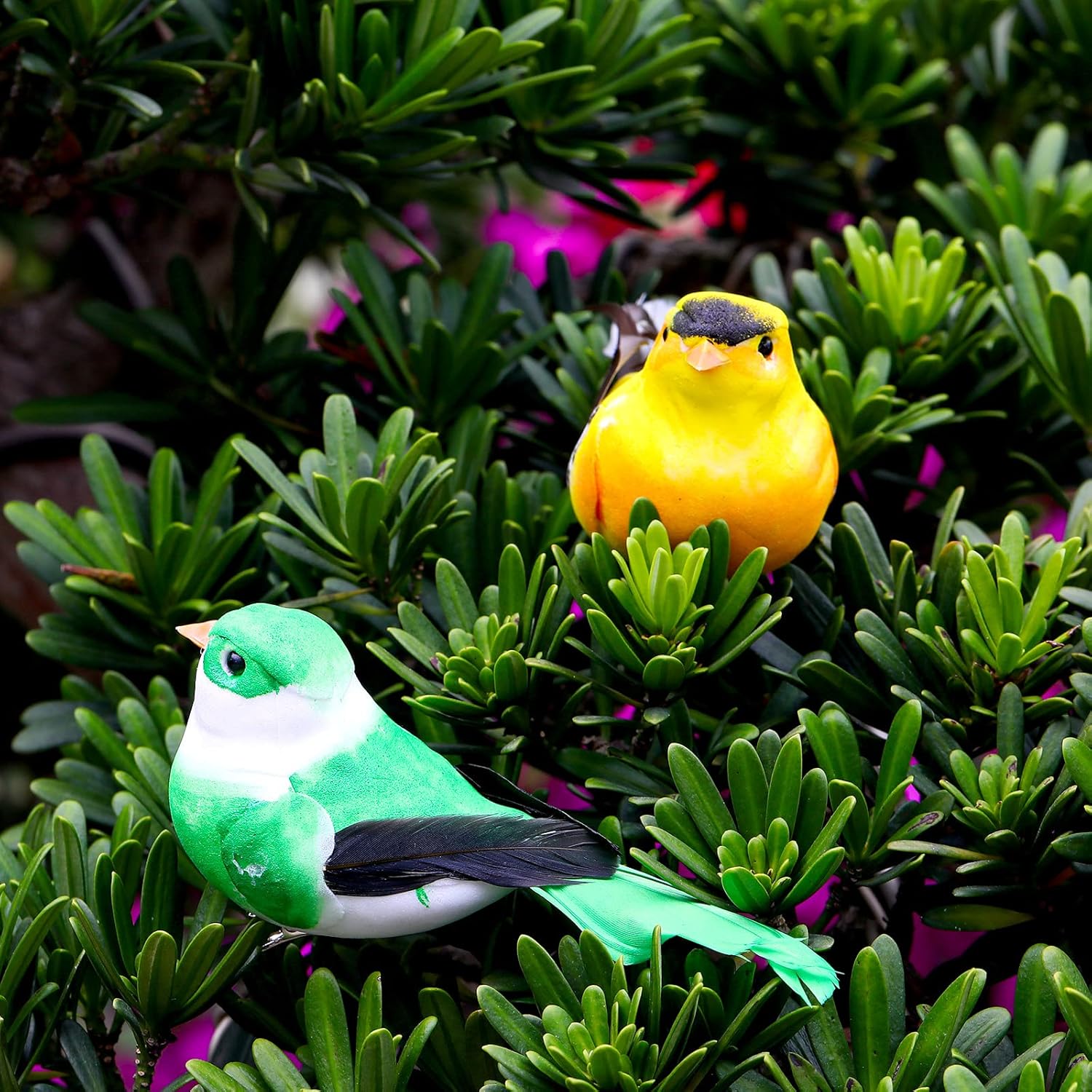 Threan 5 Pack Artificial Birds Decor for Christmas Halloween