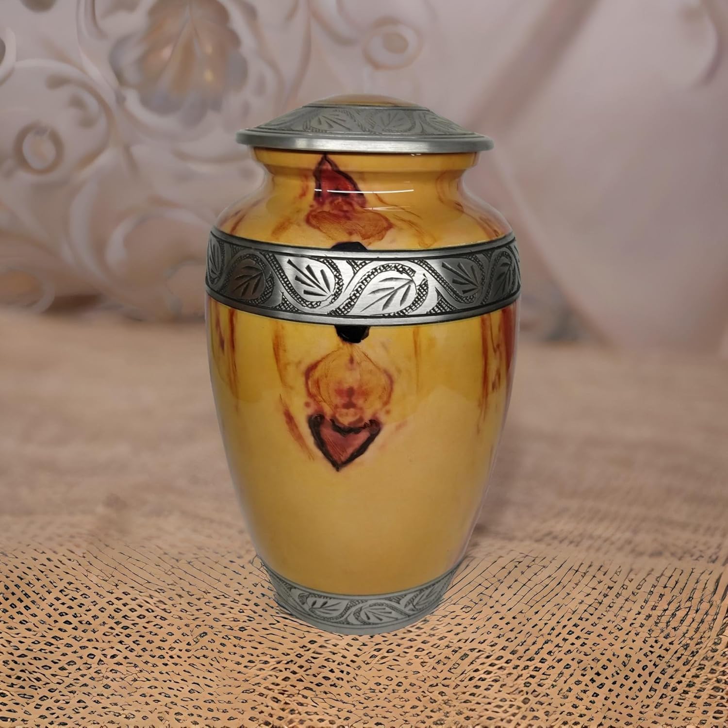 Classic Wood Finish Cremation Urn for Adult Ashes 200 Cubic Inches