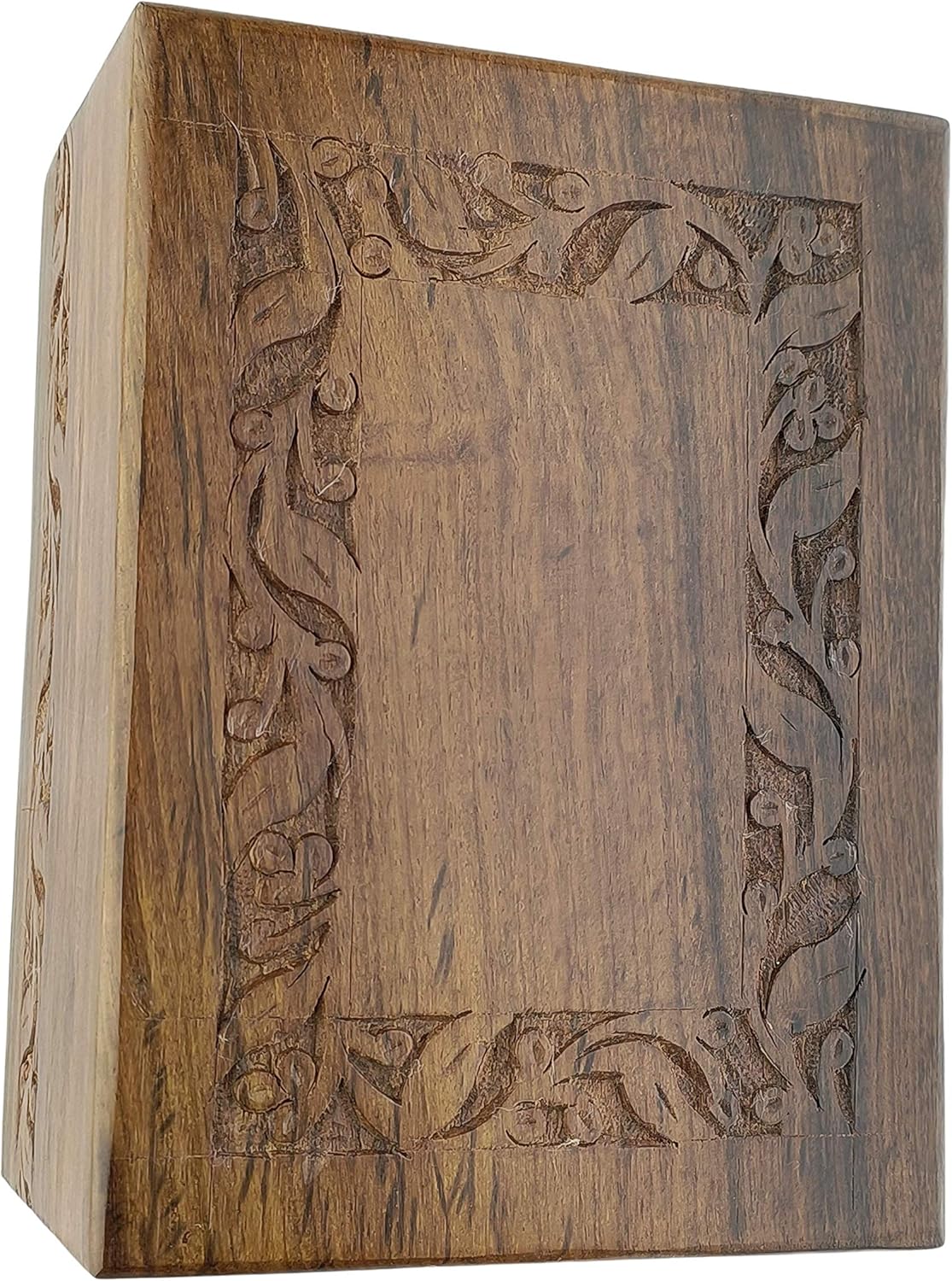 Indian Glance Wooden Urn Box - Large 8x6x4 Inch Urn for Human Ashes