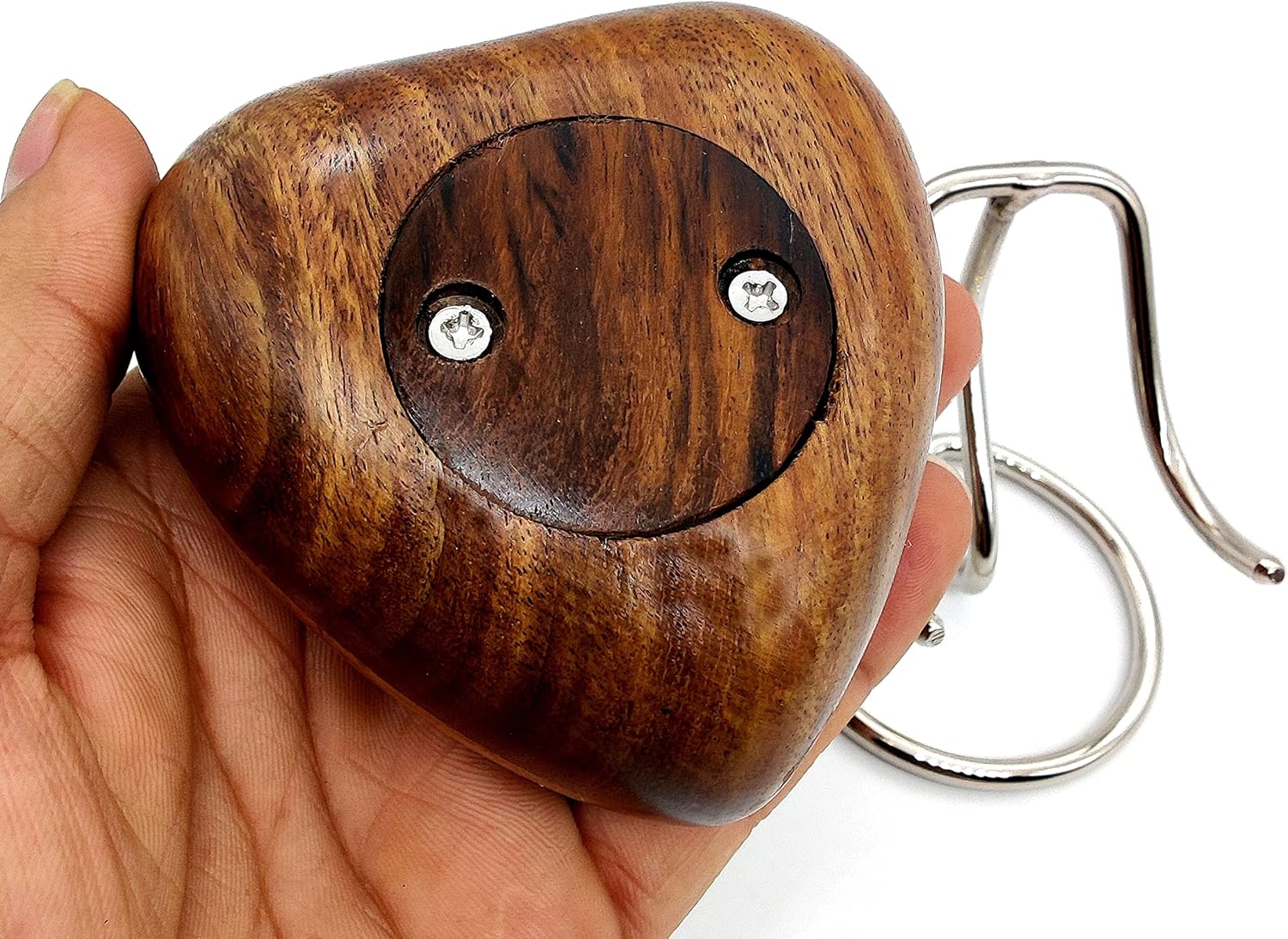 Wooden Heart Keepsake Urn for Dad - Mini Cremation Urn with Engraved Stand