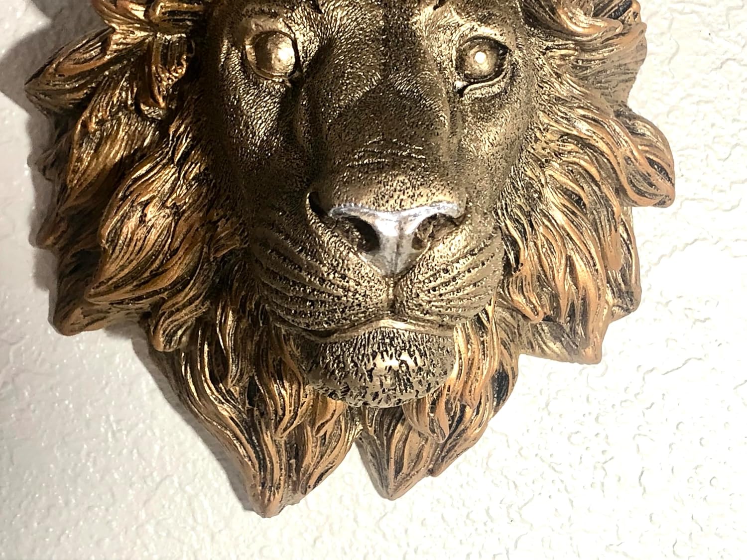 Decorative Lion Head Wall Sculpture Bronze Finish