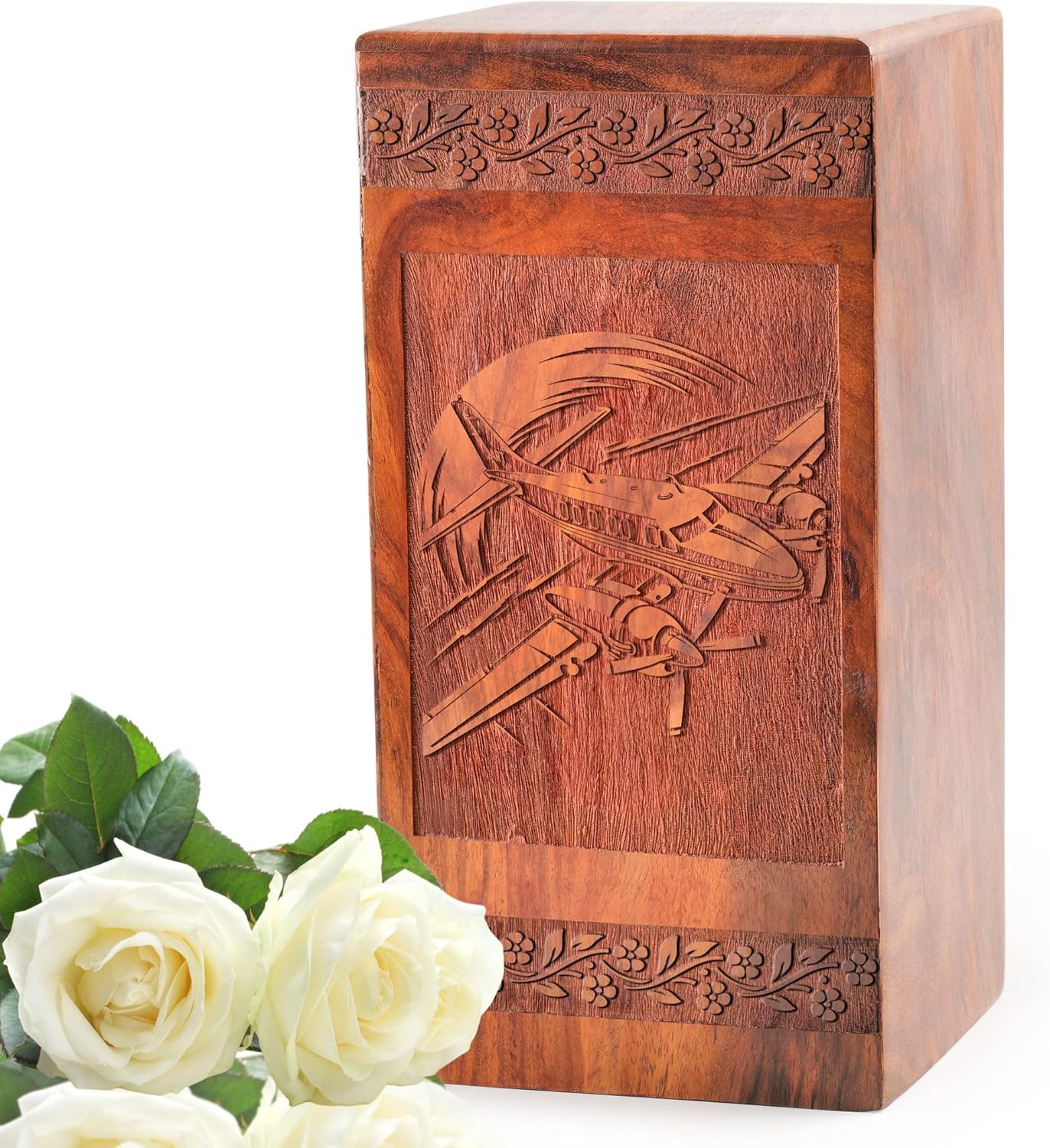 KARYLIZ Wooden Airplane Urn for Human Ashes - 1125 Inch
