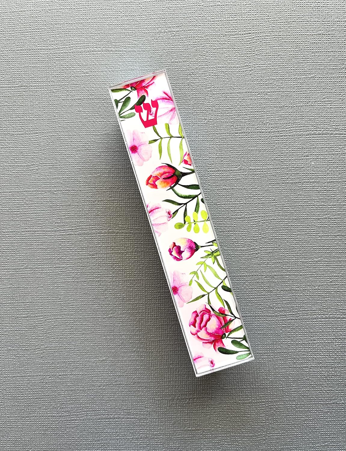 Lea Joelle Mezuzah Scroll Case with Pink Tulips