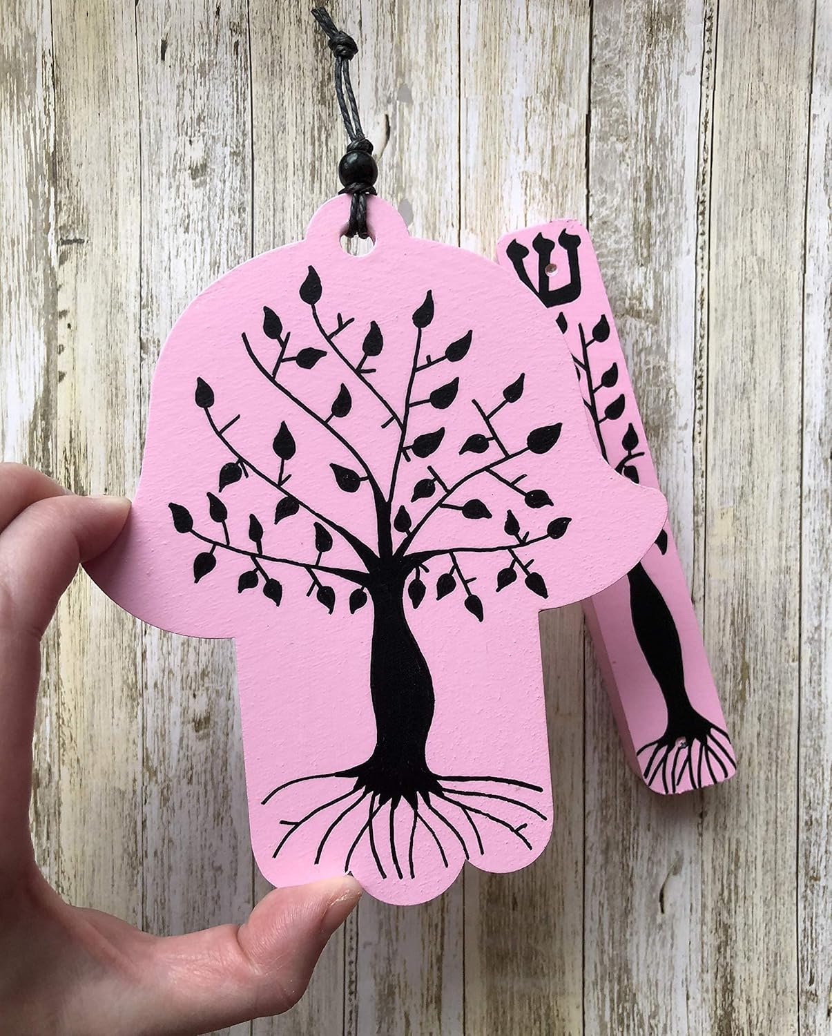 Tree of Life Hamsa Mezuzah Gift Set Light Pink