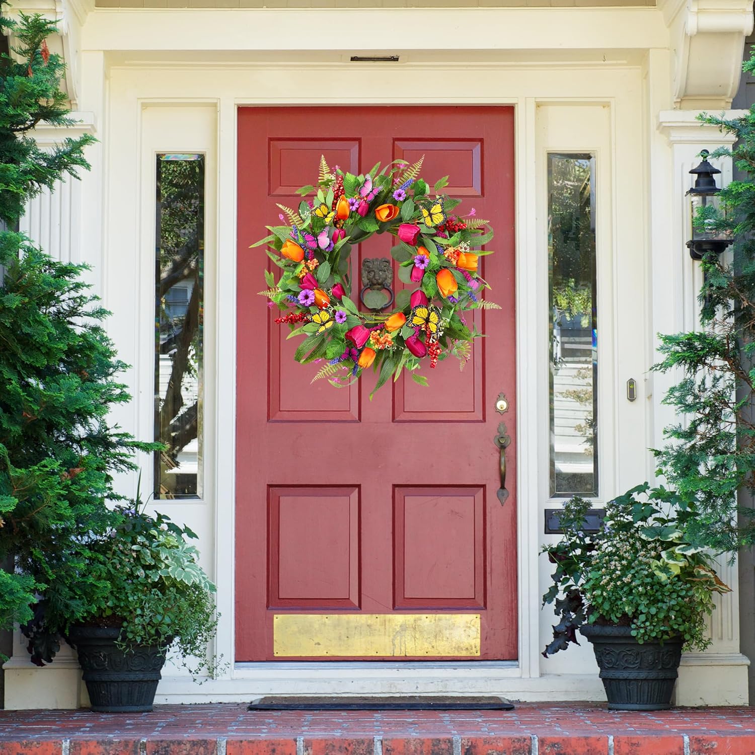 Sggvecsy 22 Inch Spring Summer Wreath Wall Decor