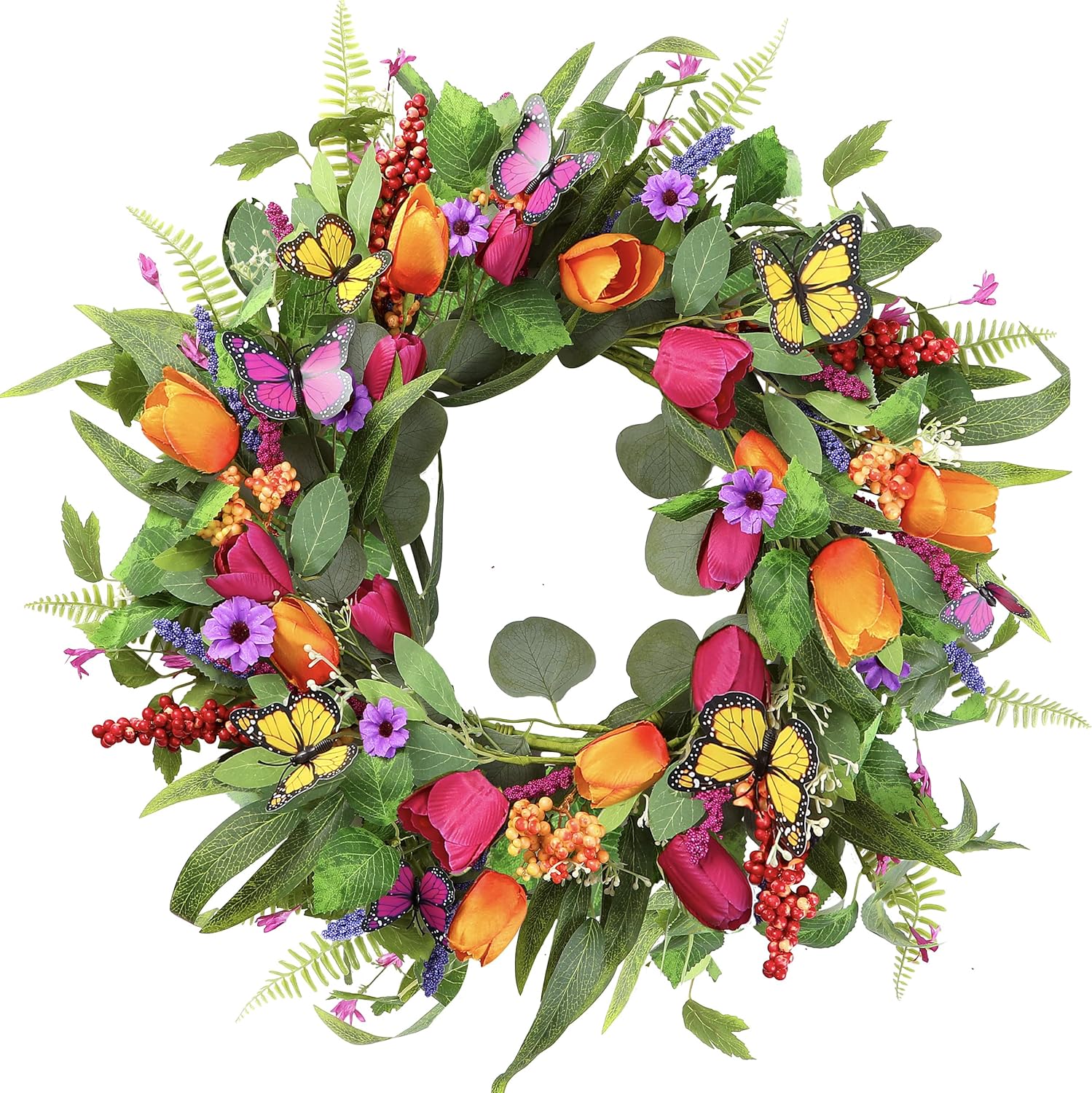 Sggvecsy 22 Inch Spring Summer Wreath Wall Decor