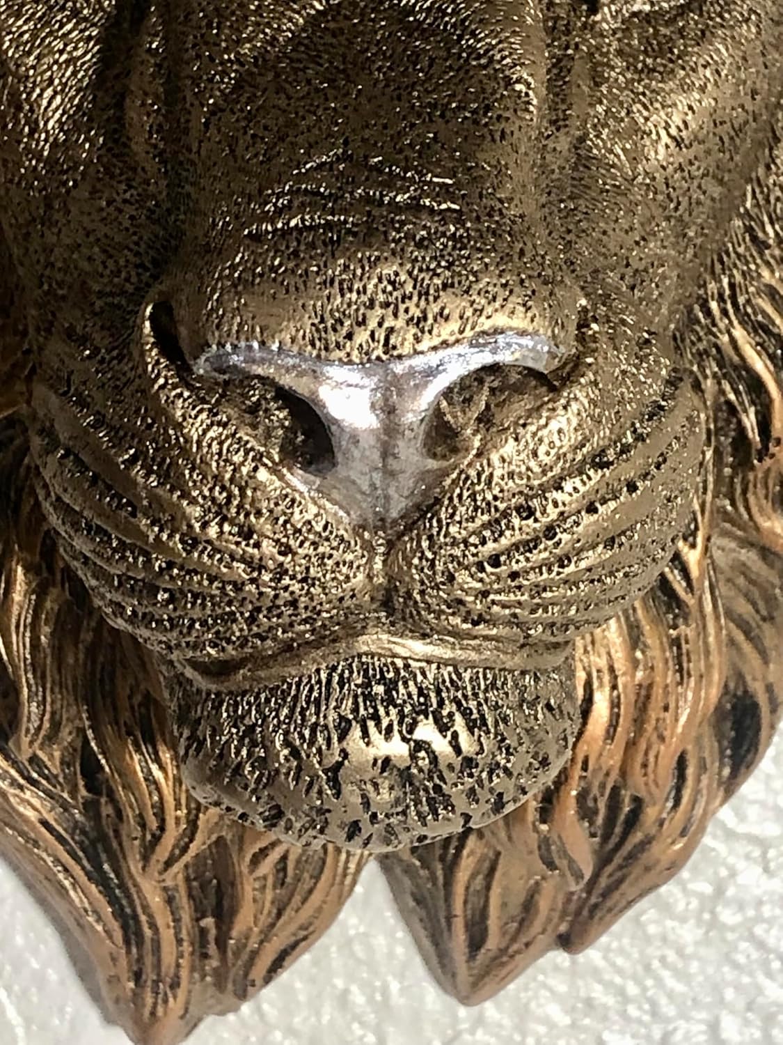 Decorative Lion Head Wall Sculpture Bronze Finish