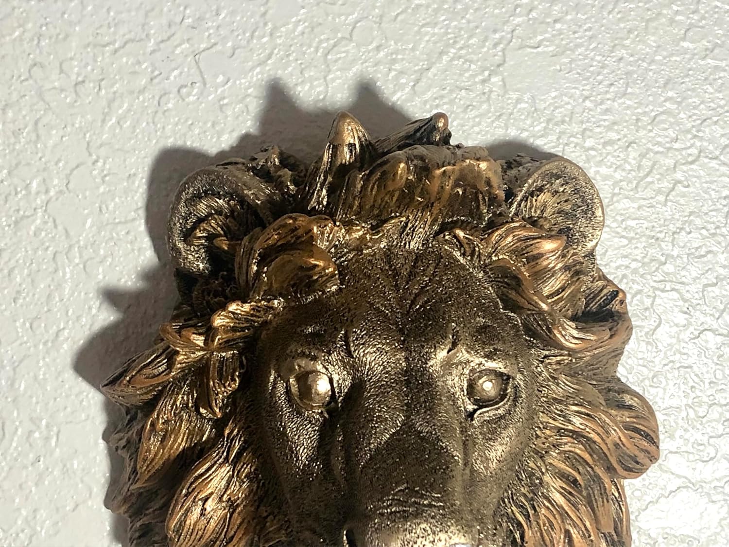 Decorative Lion Head Wall Sculpture Bronze Finish