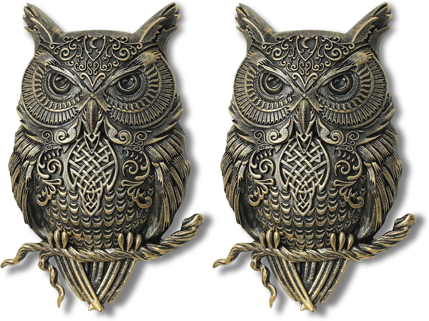 AMOIENSIS Owl Wall Art Sculpture Pack of 2
