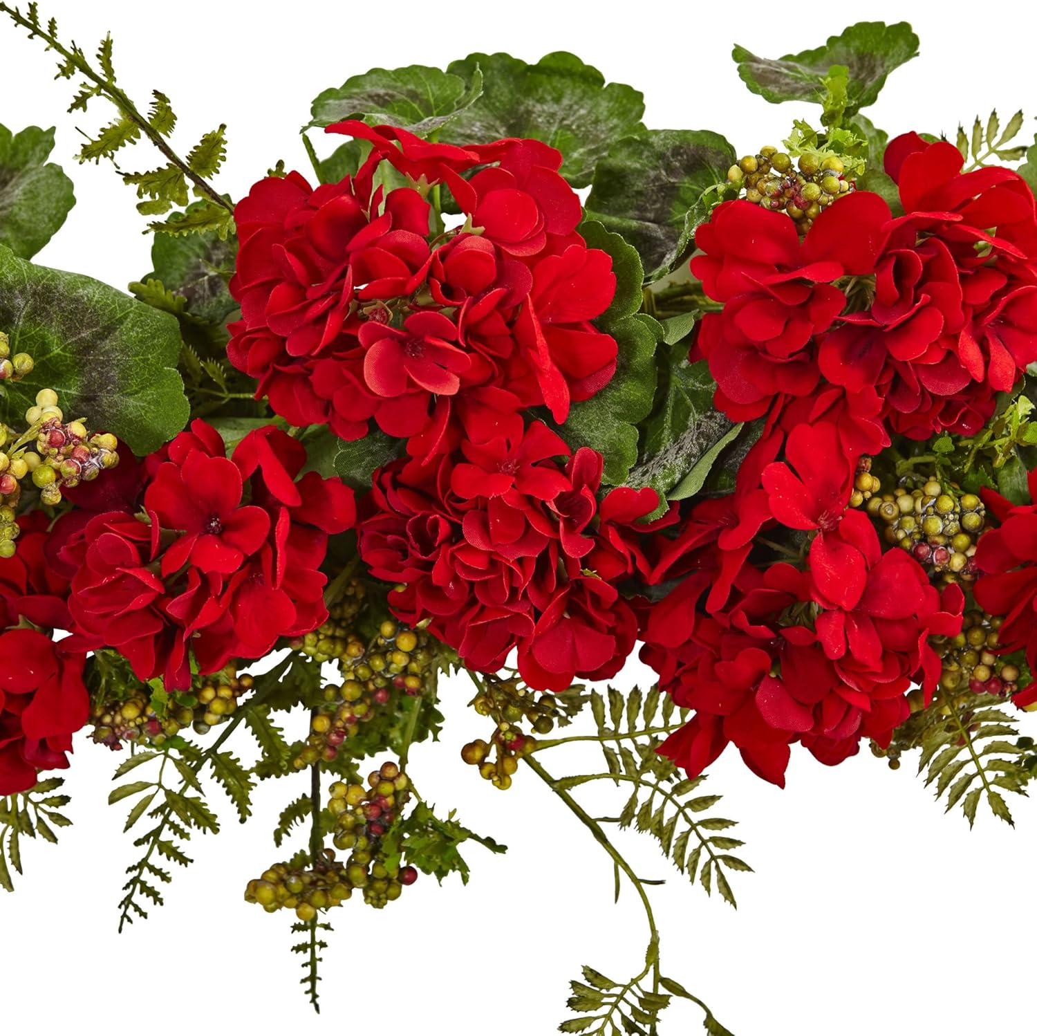 Nearly Natural 32in Geranium and Berry Swag