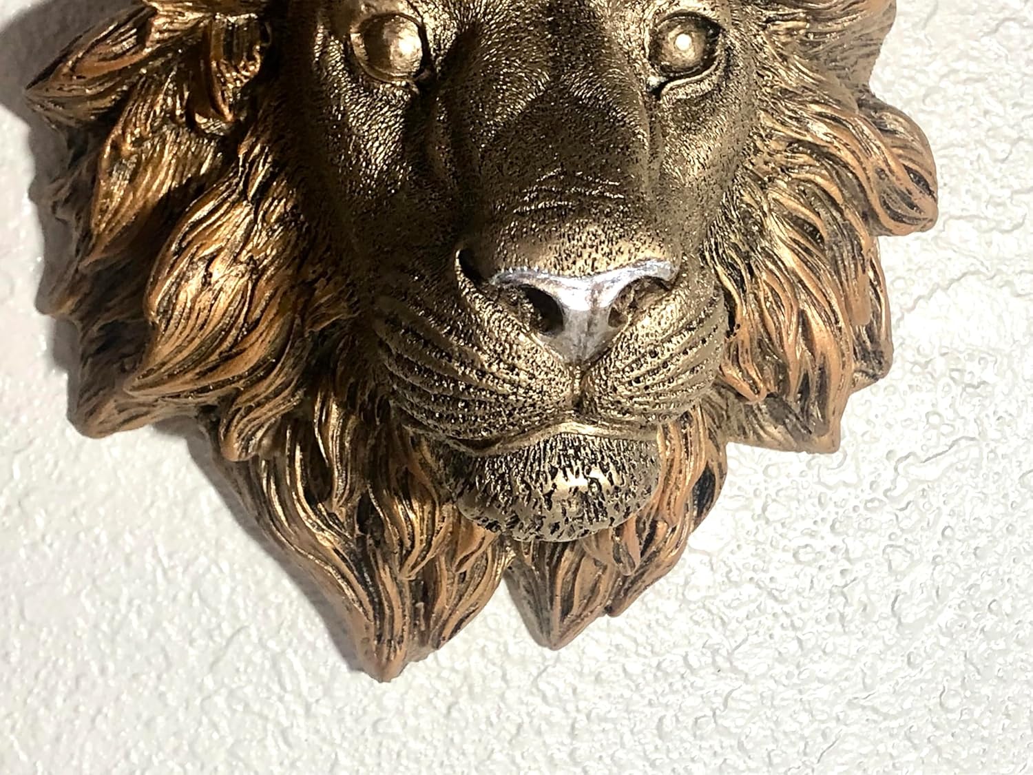 Decorative Lion Head Wall Sculpture Bronze Finish