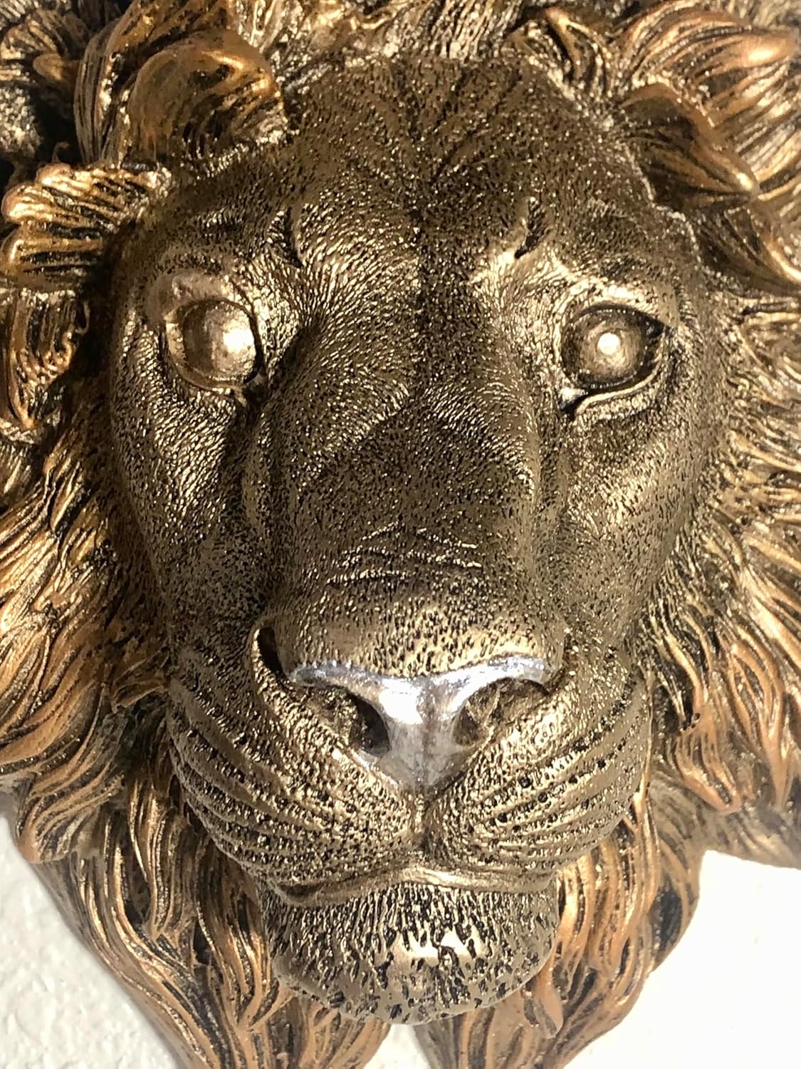 Decorative Lion Head Wall Sculpture Bronze Finish