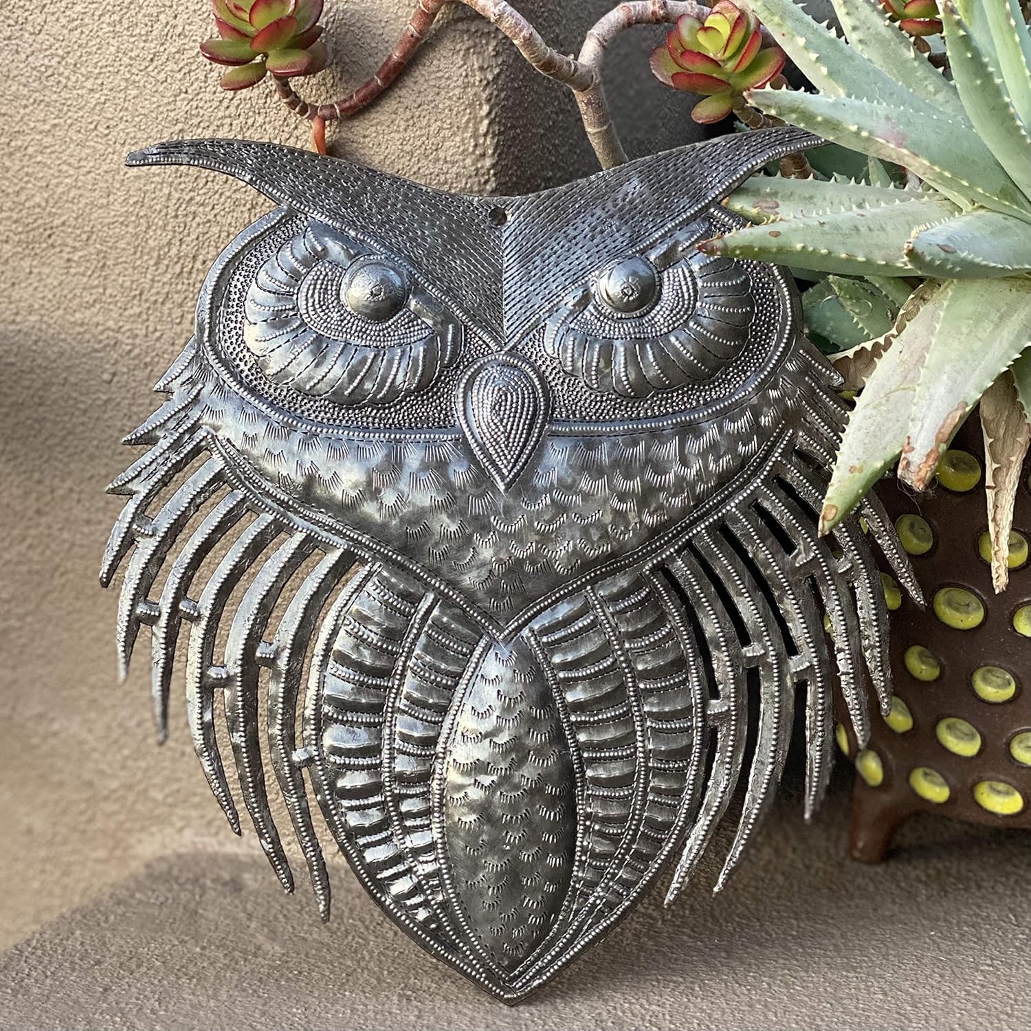 New Owl Metal Wall Art Handmade in Haiti